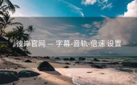 彼岸官网 — 字幕-音轨-倍速 设置