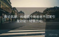 舆论风暴：妈妈说今晚爸爸不回家引发讨论 · 特辑3941